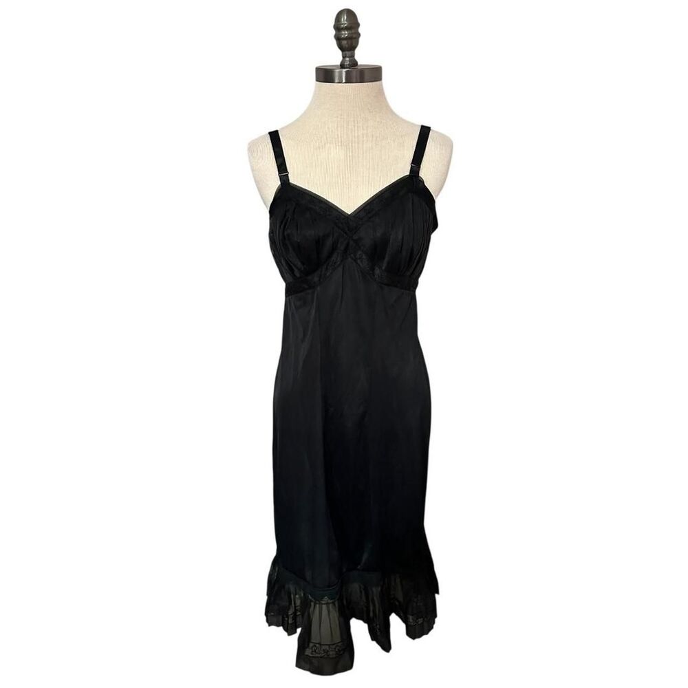 Vintage Rogers Black Women's Black Nightgown Slip